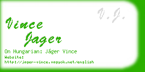 vince jager business card