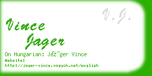 vince jager business card